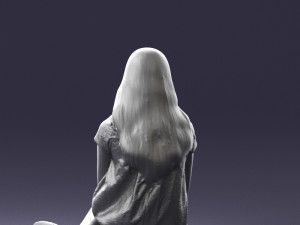 sitting girl 1016-3 3D Model
