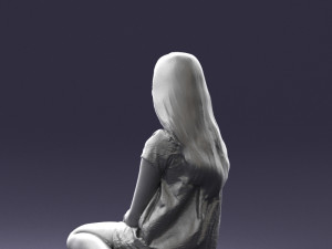 sitting girl 1016-3 3D Model