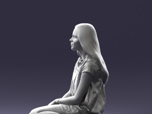 sitting girl 1016-3 3D Model