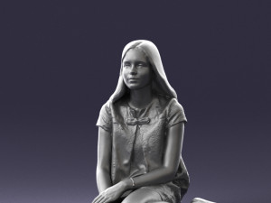 sitting girl 1016-3 3D Model