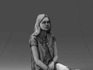 sitting girl 1016-3 3D Model
