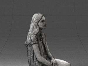 sitting girl 1016-3 3D Model