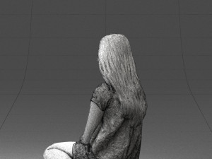sitting girl 1016-3 3D Model