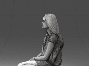 sitting girl 1016-3 3D Model