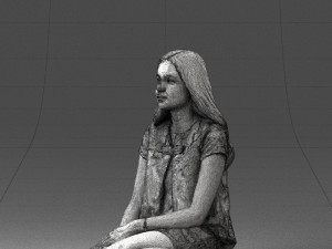 sitting girl 1016-3 3D Model