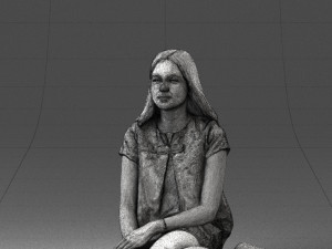 sitting girl 1016-3 3D Model