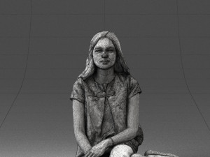 sitting girl 1016-3 3D Model