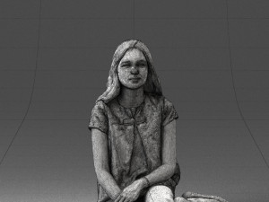 sitting girl 1016-3 3D Model