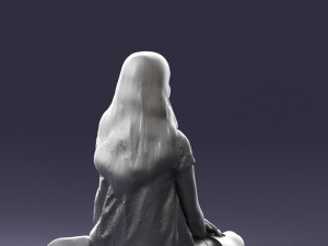 000196 Sitting Young Woman with Note 1016 3dp 3D-Druckmodell