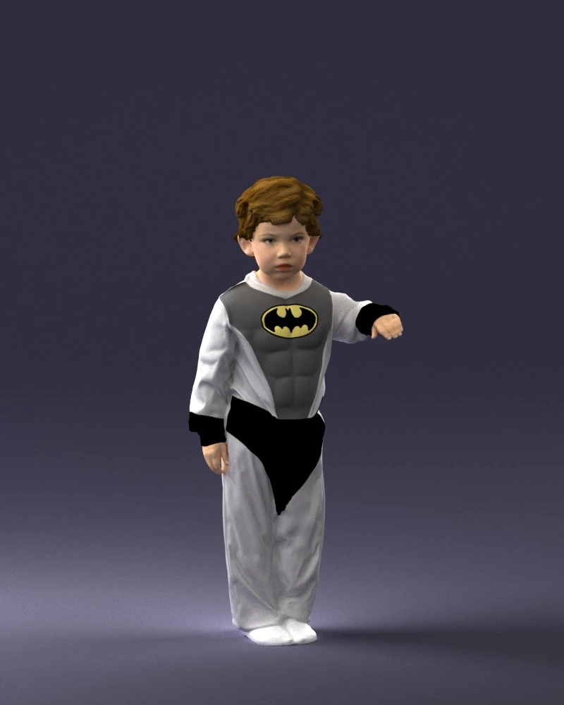 000197 Boy in Superhero Costume 1016 3dp 3D Print Model .c4d .max .obj .3ds .fbx .stl .blend 