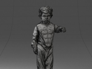 000197 Boy in Superhero Costume 1016 3dp 3D 打印模型