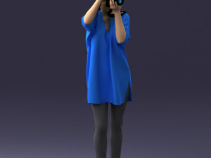 000143 Young Woman with a Camera 0629 3dp 3D Принт Модель
