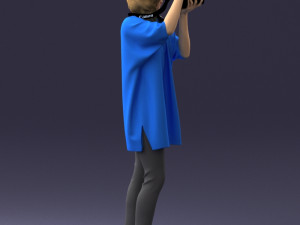000143 Young Woman with a Camera 0629 3dp 3D Принт Модель