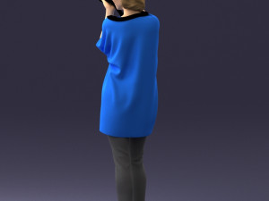 000143 Young Woman with a Camera 0629 3dp 3D Принт Модель
