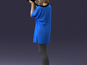 000143 Young Woman with a Camera 0629 3dp 3D Принт Модель
