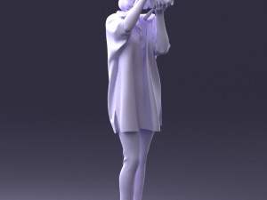 000143 Young Woman with a Camera 0629 3dp 3D Принт Модель