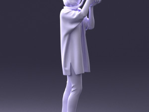 000143 Young Woman with a Camera 0629 3dp 3D Принт Модель