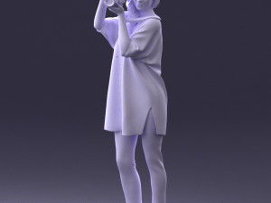 000143 Young Woman with a Camera 0629 3dp 3D Принт Модель