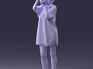 000143 Young Woman with a Camera 0629 3dp 3D Принт Модель