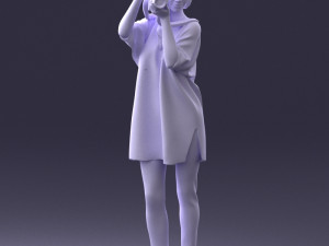 000143 Young Woman with a Camera 0629 3dp 3D Принт Модель