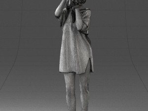 000143 Young Woman with a Camera 0629 3dp 3D Принт Модель