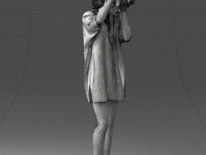 000143 Young Woman with a Camera 0629 3dp 3D Print Model