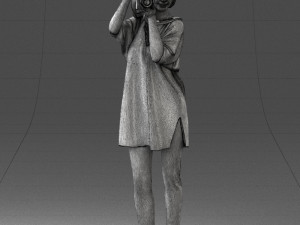 000143 Young Woman with a Camera 0629 3dp 3D Принт Модель
