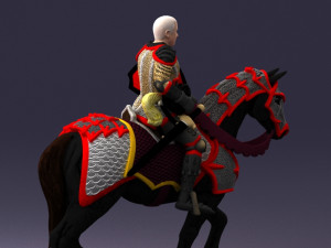 000168 Medieval Knight on Armored Horse 0728 3dp 3Dプリントモデル