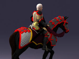 000168 Medieval Knight on Armored Horse 0728 3dp 3D Print Model