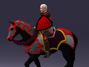000168 Medieval Knight on Armored Horse 0728 3dp 3Dプリントモデル