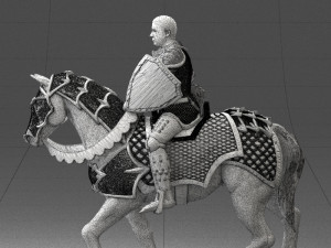 000168 Medieval Knight on Armored Horse 0728 3dp 3Dプリントモデル