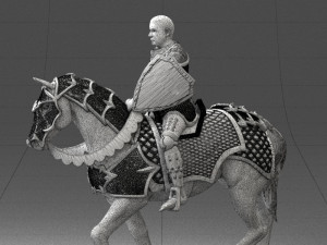 000168 Medieval Knight on Armored Horse 0728 3dp 3Dプリントモデル