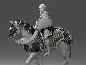 000168 Medieval Knight on Armored Horse 0728 3dp 3Dプリントモデル