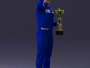 000170 Racing Champion Holding Trophy 0808 3D Model