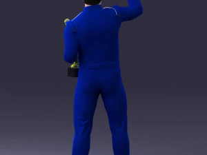 000170 Racing Champion Holding Trophy 0808 3D Model