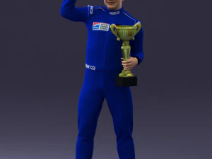 000170 Racing Champion Holding Trophy 0808 3D Model