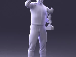 000170 Racing Champion Holding Trophy 0808 3D Model