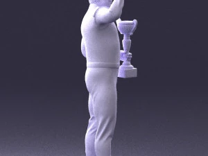000170 Racing Champion Holding Trophy 0808 3D Model