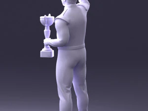 000170 Racing Champion Holding Trophy 0808 3D Model