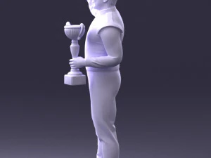 000170 Racing Champion Holding Trophy 0808 3D Model