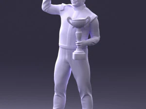 000170 Racing Champion Holding Trophy 0808 3D Model