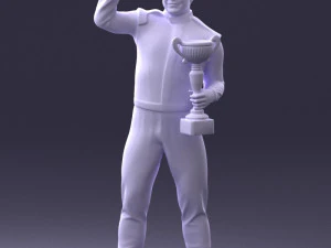 000170 Racing Champion Holding Trophy 0808 3D Model