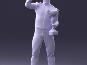 000170 Racing Champion Holding Trophy 0808 Modèle 3D