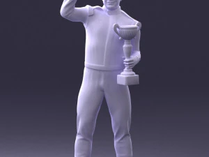 000170 Racing Champion Holding Trophy 0808 3D Model
