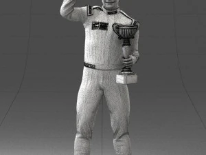 000170 Racing Champion Holding Trophy 0808 3D Model