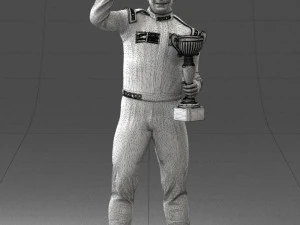 000170 Racing Champion Holding Trophy 0808 3D Model
