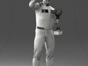 000170 Racing Champion Holding Trophy 0808 3D Model