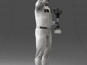 000170 Racing Champion Holding Trophy 0808 3D Model