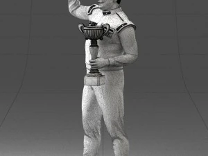 000170 Racing Champion Holding Trophy 0808 3D Model