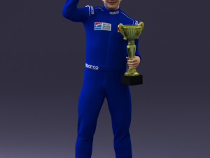 000170 Racing Champion Holding Trophy 0808 3dp 3D-Druckmodell